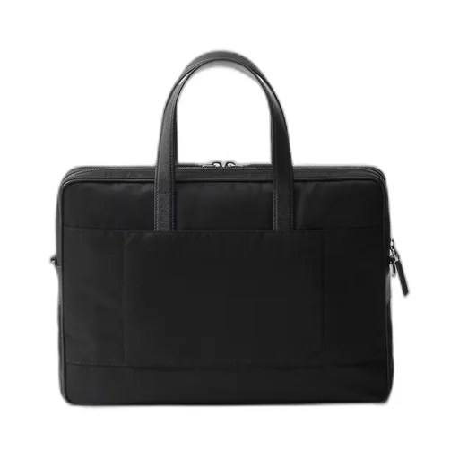 Re-Nylon and Saffiano leather briefcase