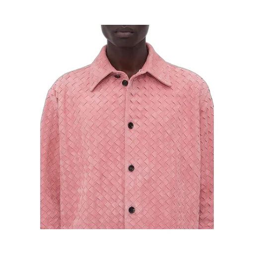 Suede Intrecciato Leather Shirt