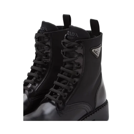 Brushed-leather and Re-Nylon boots