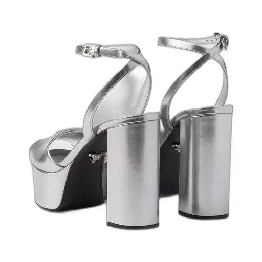 Metallic leather platform sandals