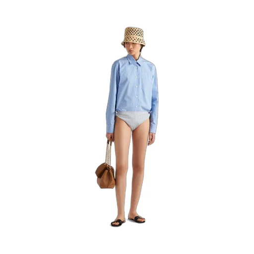 Striped poplin shirt