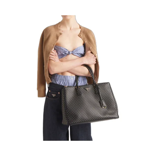 Extra-large Prada Galleria studded leather bag