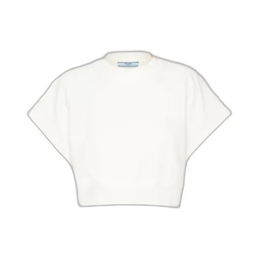 Short-sleeved cotton fleece sweatshirt