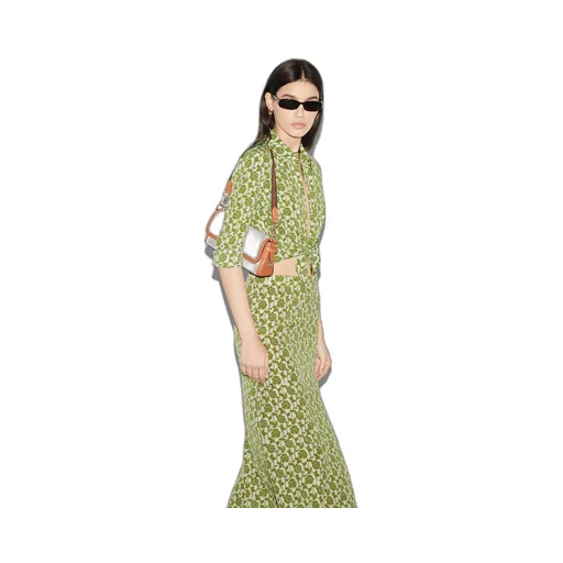 Floral print silk crêpe de chine skirt