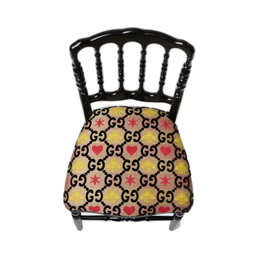 Wood chair with GG jacquard