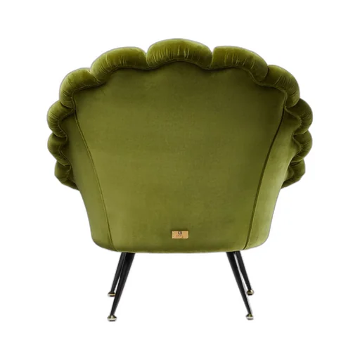 Velvet armchair with embroidered flowers
