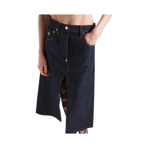 Flared skirt in selvedge denim