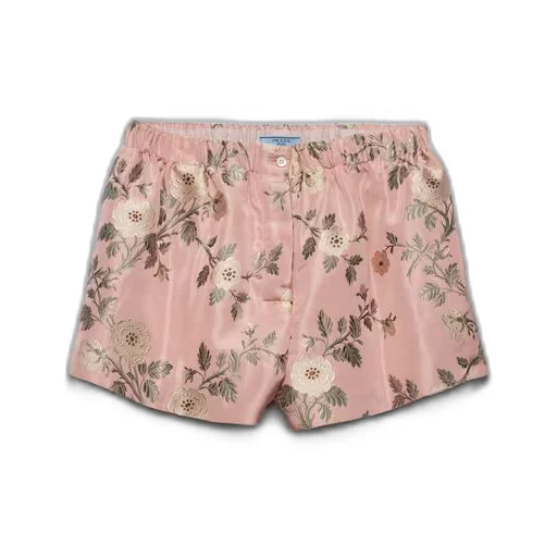 Floral print jacquard shorts