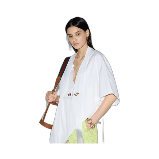 Cotton poplin dress with Horsebit
