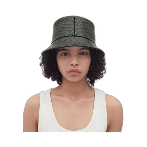 Intrecciato Leather Bucket Hat