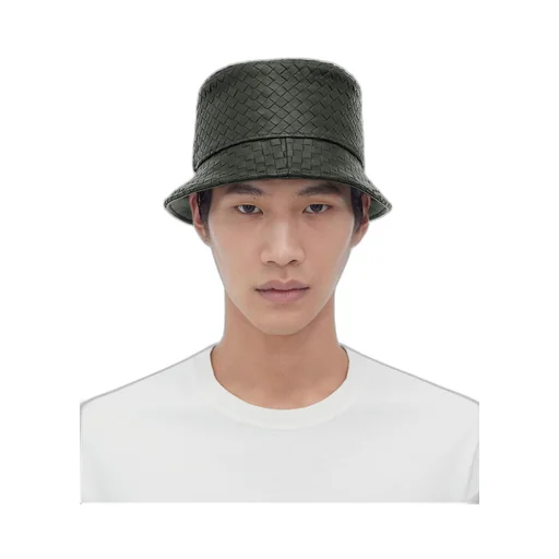 Intrecciato Leather Bucket Hat