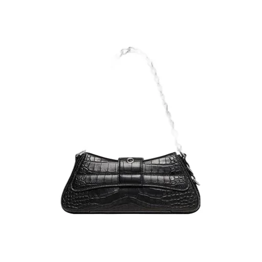 Lindsay Small Crocodile Embossed Shoulder Bag