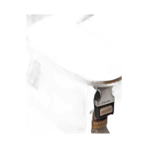 Re-Nylon and leather shoulder bag
