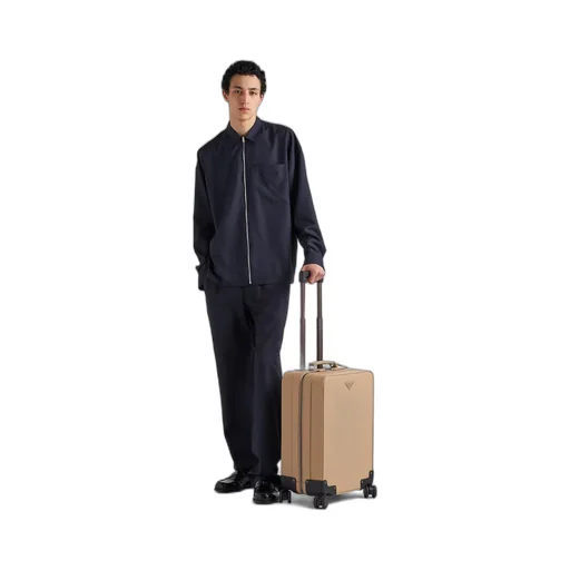 Saffiano leather trolley