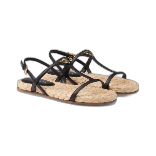 Flat nappa leather sandals