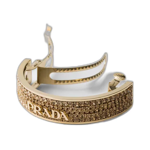 Brass hair clip with crystals