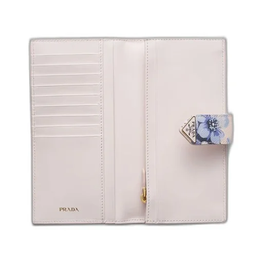 Large printed Saffiano leather wallet