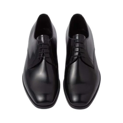 Brushed leather derby shoes