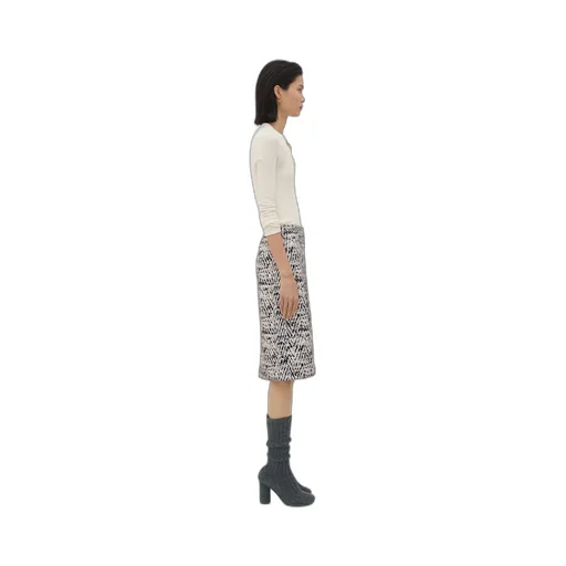 Printed Leather Chevron Skirt