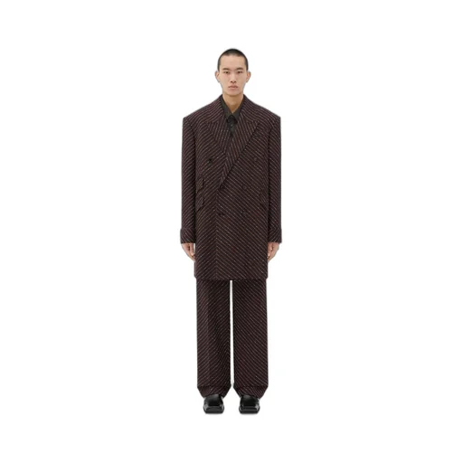 Diagonal Boucle Pinstripe Coat
