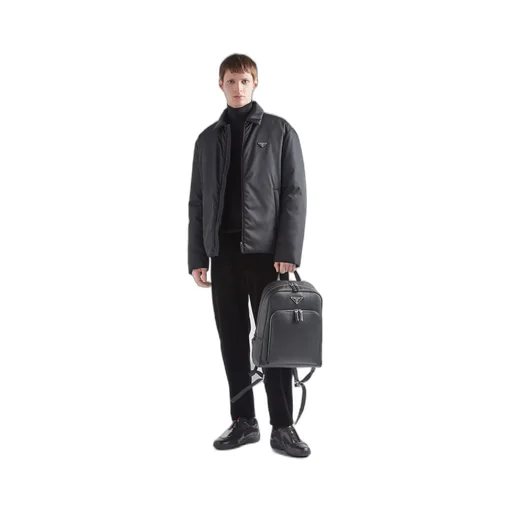 Saffiano leather backpack
