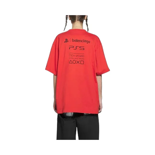x PlayStation Crossover PS5 Alphabet Geometry Pattern Printing T-Shirt