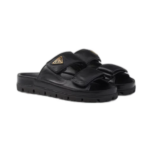 Nappa leather slides
