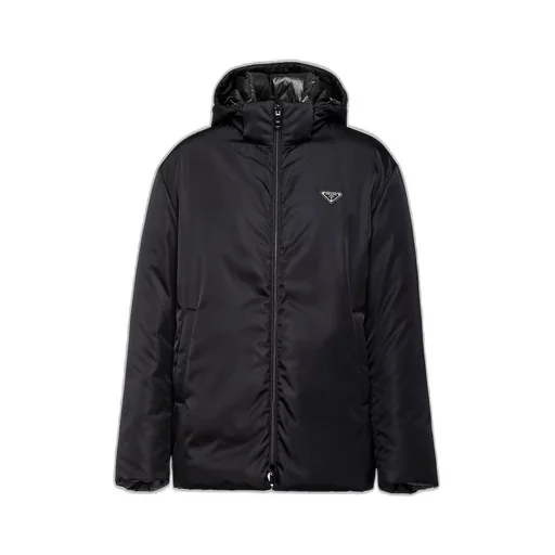 Hooded Re-Nylon down jacket