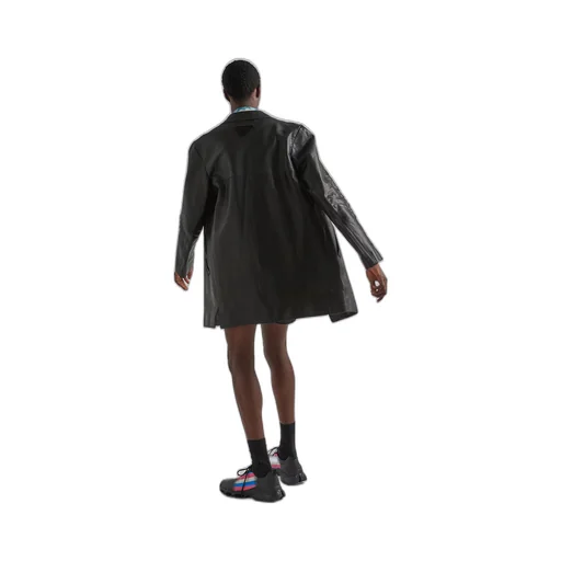 Leather pea coat