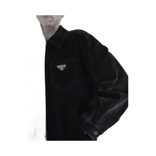 Velvet denim blouson jacket