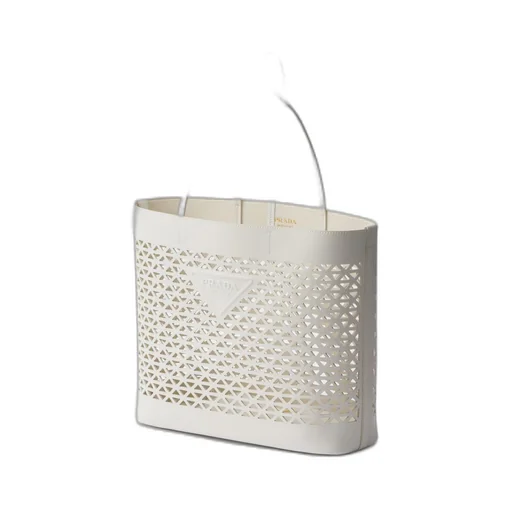 Large perforated leather tote bag
