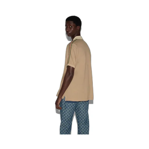Stretch cotton piquet polo shirt