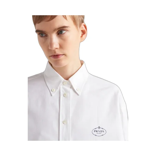 Embroidered Oxford cotton shirt