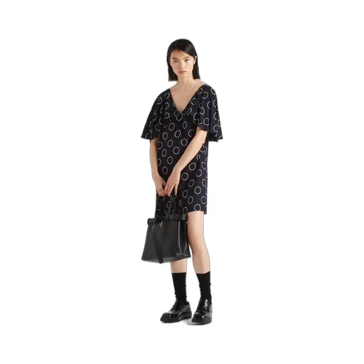 Printed sablé mini-dress