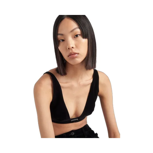 Velvet denim top