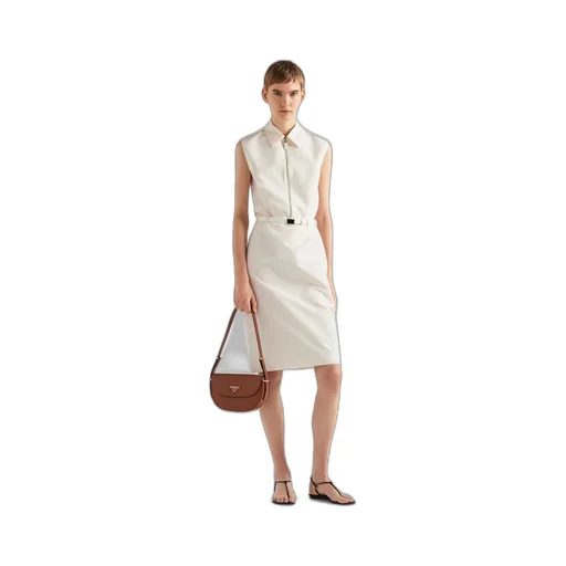 Prada Arqué leather shoulder bag with flap