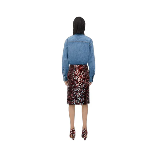 Leopard Print Shearling Skirt