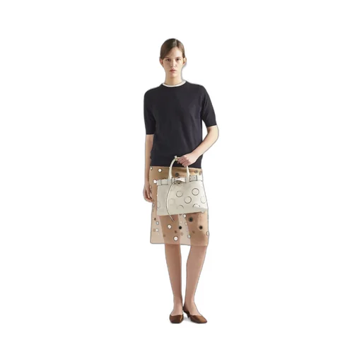 Prada Buckle medium leather bag with appliqués
