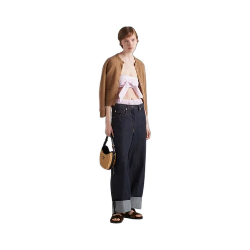 Checked cotton bandeau top