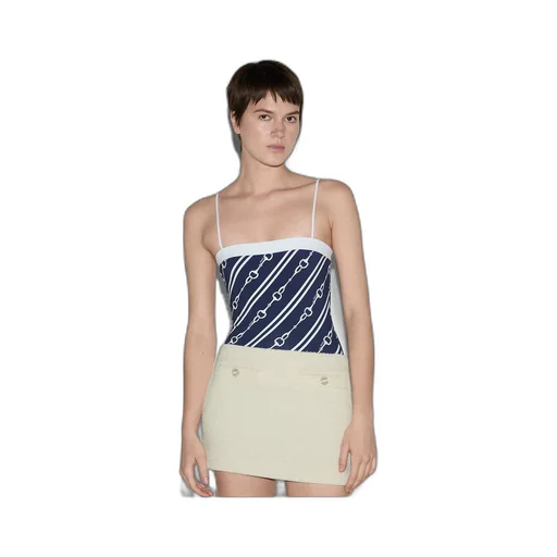 Horsebit print sparkling jersey swimsuit