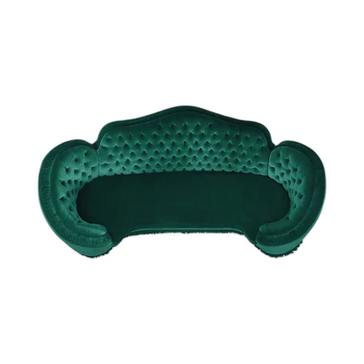 Capitonné camelback sofa