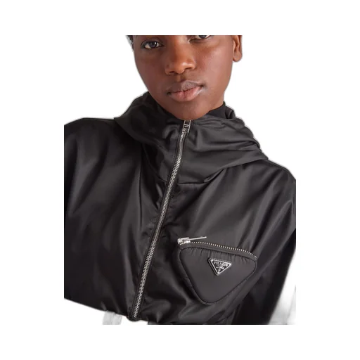 Re-Nylon hooded blouson jacket with pouch