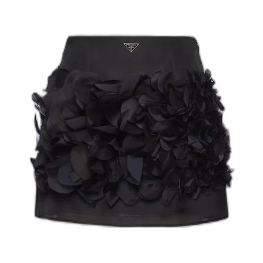 Embroidered gazar miniskirt