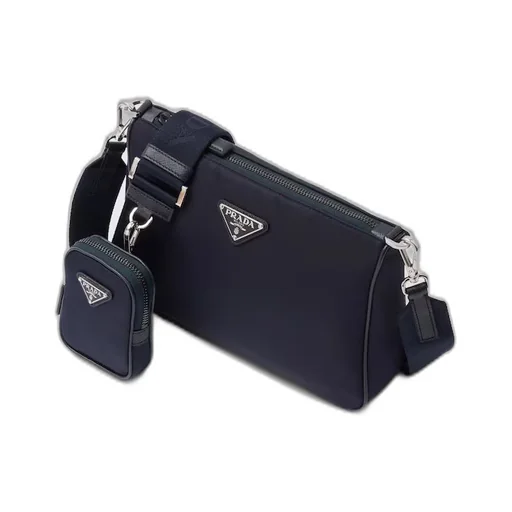 Re-Nylon and Saffiano leather shoulder bag
