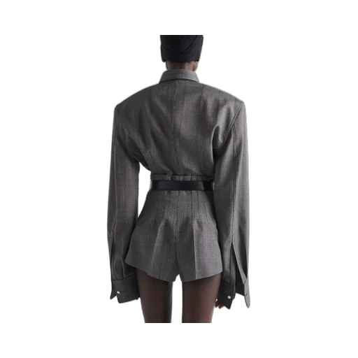 Single-breasted pinstripe wool jacket