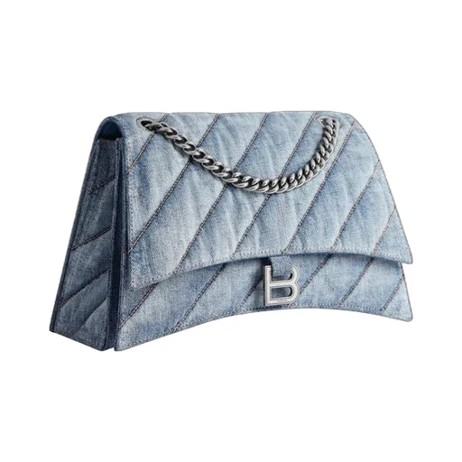 Crush Medium Chain Bag Quilted Denim