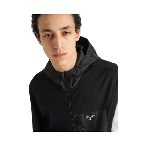 Technical cotton and Re-Nylon cardigan