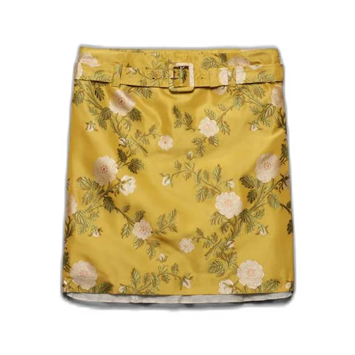 Floral jacquard skirt