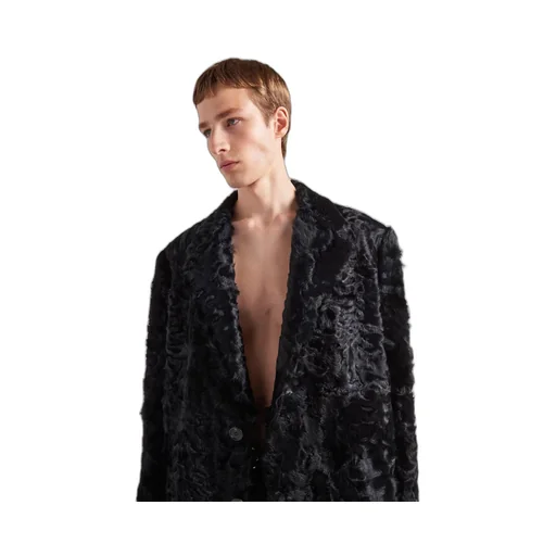 Single-breasted leather coat