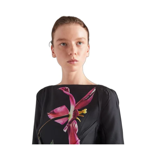 Printed twill dress